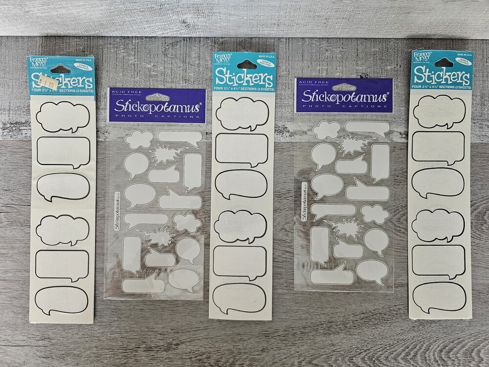 Sticker Captions Speech Bubbles NEW Lot of 5 Frances Meyer Sticko Rare Htf